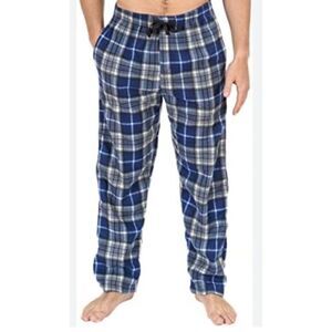 Hanes Men Woven Blue Plaid Pajamas Pant Size S (28-30)